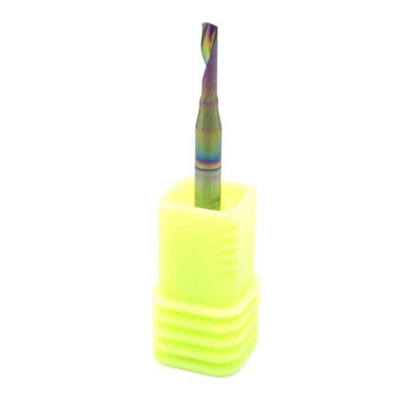 Frez VHM 1 piórowy do PVC 2 x 8 x 3.175 x 38 mm 55 HRC DLC - obrazek 2