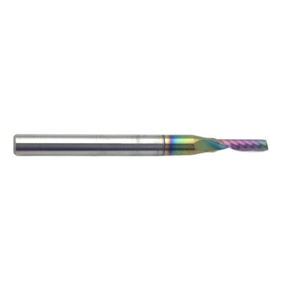 Frez VHM 1 piórowy do PVC 1 x 5 x 3.175 x 38 mm 55 HRC DLC - obrazek 3
