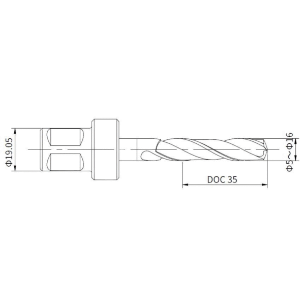 Wiertło Kręte HSS z uchwytem Weldon 8 x 50 mm - obrazek 4