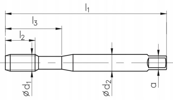Gwintownik Maszynowy Skrętny HSS-CO M5x0.8 mm H2 TiSiN DIN371 - obrazek 4